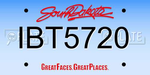 IBT5720 South Dakota License Plate
