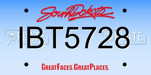 IBT5728 South Dakota License Plate