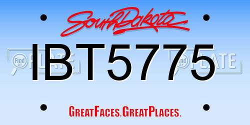 IBT5775 South Dakota License Plate