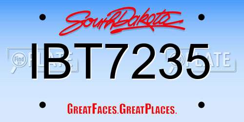 IBT7235 South Dakota License Plate