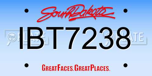 IBT7238 South Dakota License Plate