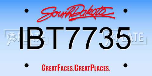 IBT7735 South Dakota License Plate