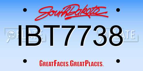 IBT7738 South Dakota License Plate