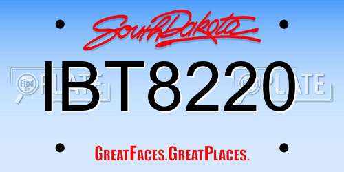 IBT8220 South Dakota License Plate