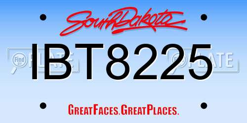 IBT8225 South Dakota License Plate