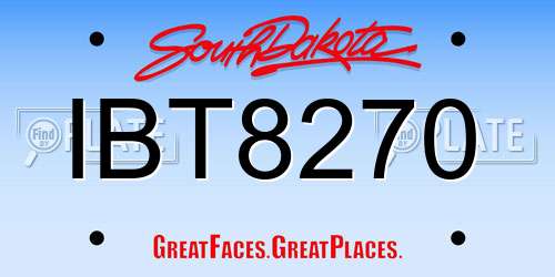 IBT8270 South Dakota License Plate