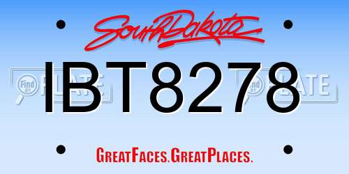 IBT8278 South Dakota License Plate
