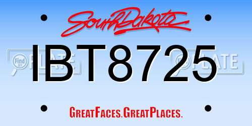 IBT8725 South Dakota License Plate
