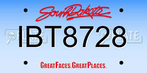 IBT8728 South Dakota License Plate