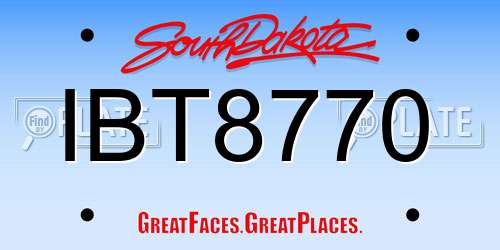IBT8770 South Dakota License Plate