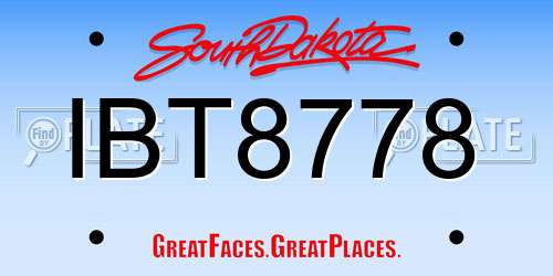 IBT8778 South Dakota License Plate