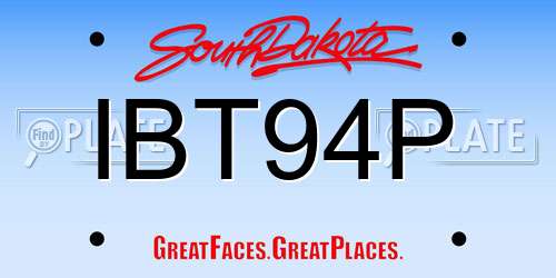 IBT94P South Dakota License Plate