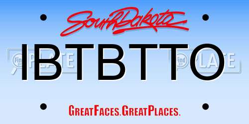 IBTBTTO South Dakota License Plate