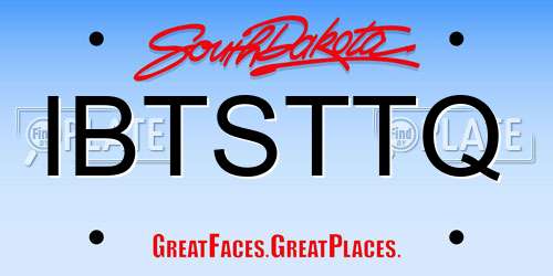 IBTSTTQ South Dakota License Plate