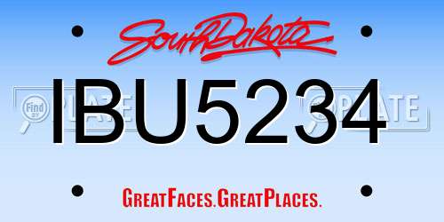 IBU5234 South Dakota License Plate