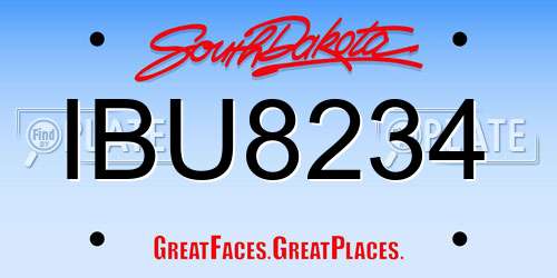 IBU8234 South Dakota License Plate