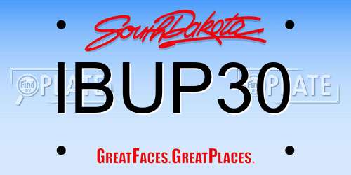 IBUP30 South Dakota License Plate