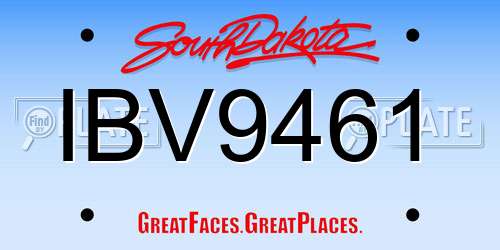 IBV9461 South Dakota License Plate