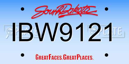 IBW9121 South Dakota License Plate