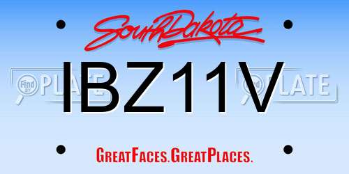 IBZ11V South Dakota License Plate