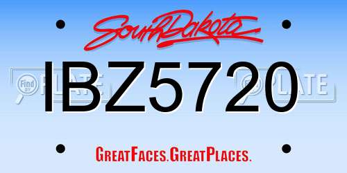 IBZ5720 South Dakota License Plate