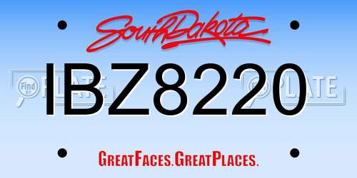 IBZ8220 South Dakota License Plate