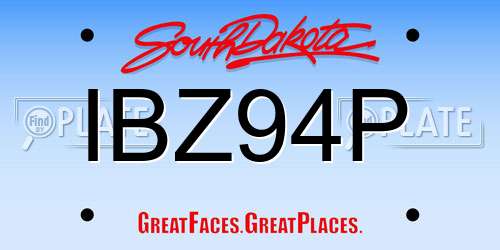 IBZ94P South Dakota License Plate