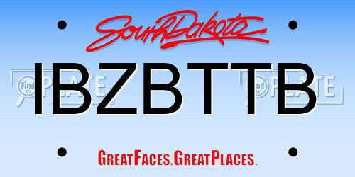 IBZBTTB South Dakota License Plate