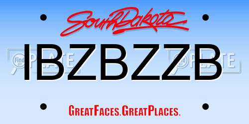 IBZBZZB South Dakota License Plate