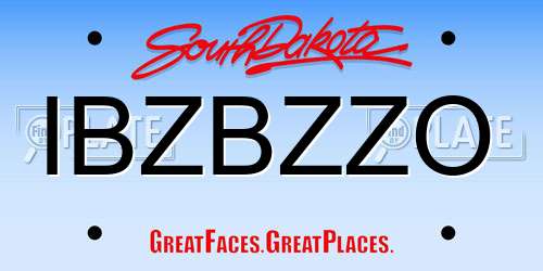 IBZBZZO South Dakota License Plate