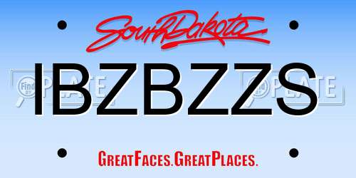 IBZBZZS South Dakota License Plate