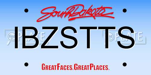 IBZSTTS South Dakota License Plate