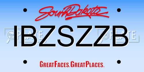 IBZSZZB South Dakota License Plate
