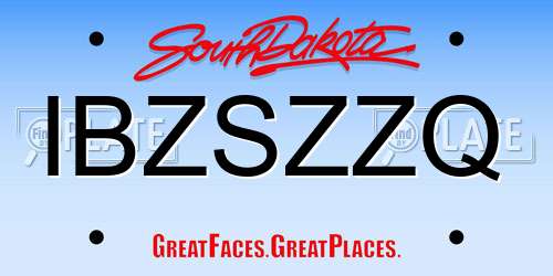 IBZSZZQ South Dakota License Plate