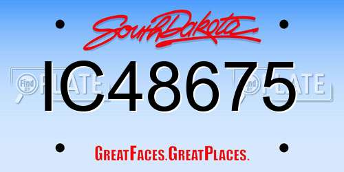 IC48675 South Dakota License Plate