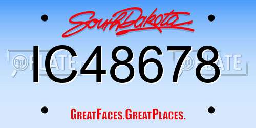 IC48678 South Dakota License Plate