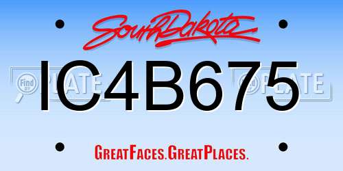 IC4B675 South Dakota License Plate