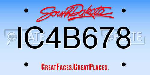 IC4B678 South Dakota License Plate