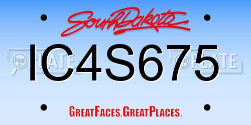 IC4S675 South Dakota License Plate