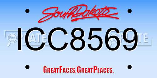 ICC8569 South Dakota License Plate