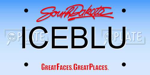 ICEBLU South Dakota License Plate