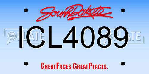ICL4089 South Dakota License Plate