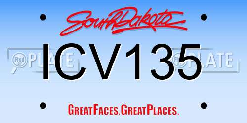 ICV135 South Dakota License Plate