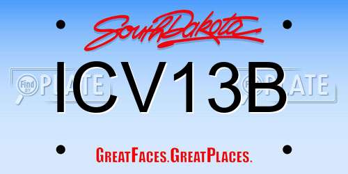ICV13B South Dakota License Plate