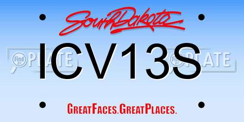 ICV13S South Dakota License Plate