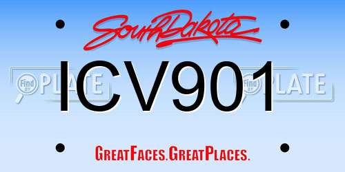 ICV901 South Dakota License Plate