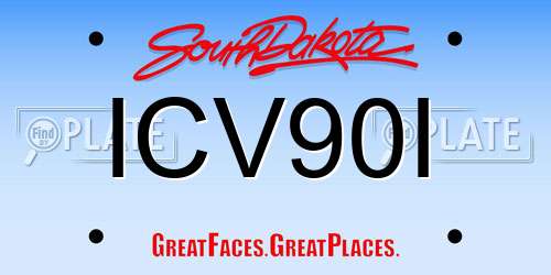 ICV90I South Dakota License Plate