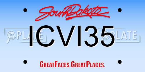ICVI35 South Dakota License Plate