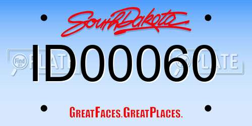 ID00060 South Dakota License Plate
