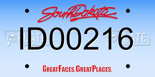 ID00216 South Dakota License Plate